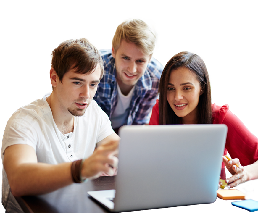 Students with laptop